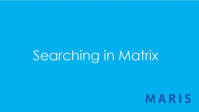 Searching in Matrix - Getting Started in Matrix